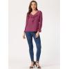 imageAllegra K Womens Ruffle Blouse for Business Work Elegant V Neck Long Sleeve Casual Dressy TopFushcia