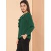 imageAllegra K Womens Ruffle Blouse for Business Work Elegant V Neck Long Sleeve Casual Dressy TopGreen