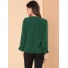 imageAllegra K Womens Ruffle Blouse for Business Work Elegant V Neck Long Sleeve Casual Dressy TopGreen
