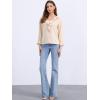 imageAllegra K Womens Ruffle Blouse for Business Work Elegant V Neck Long Sleeve Casual Dressy TopLight Beige
