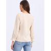 imageAllegra K Womens Ruffle Blouse for Business Work Elegant V Neck Long Sleeve Casual Dressy TopLight Beige