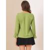 imageAllegra K Womens Ruffle Blouse for Business Work Elegant V Neck Long Sleeve Casual Dressy TopPea Green