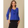 imageAllegra K Womens Ruffle Blouse for Business Work Elegant V Neck Long Sleeve Casual Dressy TopRoyal Blue