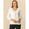 imageAllegra K Womens Ruffle Blouse for Business Work Elegant V Neck Long Sleeve Casual Dressy TopWhite