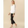 imageAllegra K Womens Ruffle Blouse for Business Work Elegant V Neck Long Sleeve Casual Dressy TopWhite