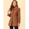 imageAllegra K Womens Single Breasted Turndown Collar Overcoat Vintage Winter Dress Coat with PocketsBrown