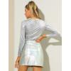 imageAllegra K Womens Sparkly Glitter Tops Shiny Metallic 80s Disco OutfitsSilver