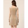imageAllegra K Womens Sparkly Glitter Velvet Mesh Sheer Sleeve Star Metallic DressDark Khaki