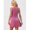 imageAllegra K Womens Sparkly Glitter Velvet Mesh Sheer Sleeve Star Metallic DressHot Pink