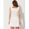 imageAllegra K Womens Sparkly Glitter Velvet Mesh Sheer Sleeve Star Metallic DressWhite