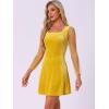 imageAllegra K Womens Sparkly Glitter Velvet Mesh Sheer Sleeve Star Metallic DressYellow