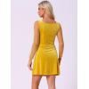imageAllegra K Womens Sparkly Glitter Velvet Mesh Sheer Sleeve Star Metallic DressYellow