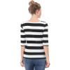 imageAllegra K Womens Striped Top Round Neck Tops Casual Long Sleeve ShirtBlack White