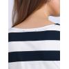 imageAllegra K Womens Striped Top Round Neck Tops Casual Long Sleeve ShirtBlue