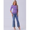 imageAllegra K Womens Striped Top Round Neck Tops Casual Long Sleeve ShirtPink Blue
