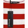 imageAllegra K Womens Striped Top Round Neck Tops Casual Long Sleeve ShirtRed