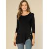 imageAllegra K Womens Tunic Tops Loose Fit Dressy High Low Round Neck 2025 Fall 34 Sleeve Long ShirtBlack