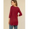 imageAllegra K Womens Tunic Tops Loose Fit Dressy High Low Round Neck 2025 Fall 34 Sleeve Long ShirtBurgundy