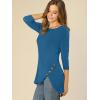 imageAllegra K Womens Tunic Tops Loose Fit Dressy High Low Round Neck 2025 Fall 34 Sleeve Long ShirtRoyal Blue