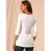 imageAllegra K Womens Tunic Tops Loose Fit Dressy High Low Round Neck 2025 Fall 34 Sleeve Long ShirtWhite