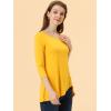 imageAllegra K Womens Tunic Tops Loose Fit Dressy High Low Round Neck 2025 Fall 34 Sleeve Long ShirtYellow