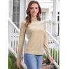 imageAllegra K Womens Turtleneck Velvet Top Long Sleeve Work Shirts Basic Velour BlouseApricot