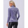 imageAllegra K Womens Turtleneck Velvet Top Long Sleeve Work Shirts Basic Velour BlouseBlue Purple