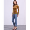 imageAllegra K Womens Turtleneck Velvet Top Long Sleeve Work Shirts Basic Velour BlouseBrown