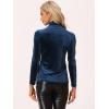 imageAllegra K Womens Turtleneck Velvet Top Long Sleeve Work Shirts Basic Velour BlouseDark Blue