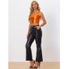 imageAllegra K Womens U Neck Sleeveless Halloween Party Clubwear Holographic Shiny Metallic Crop TopOrange