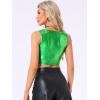 imageAllegra K Womens U Neck Sleeveless Halloween Party Clubwear Holographic Shiny Metallic Crop TopShamrock Green