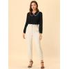 imageAllegra K Womens Vintage Peter Pan Collar Shirt Cute Lacy Trim Long Sleeve BlouseBlack