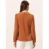 imageAllegra K Womens Vintage Peter Pan Collar Shirt Cute Lacy Trim Long Sleeve BlouseCaramel