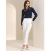 imageAllegra K Womens Vintage Peter Pan Collar Shirt Cute Lacy Trim Long Sleeve BlouseDark Blue