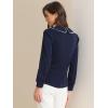 imageAllegra K Womens Vintage Peter Pan Collar Shirt Cute Lacy Trim Long Sleeve BlouseDark Blue