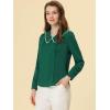 imageAllegra K Womens Vintage Peter Pan Collar Shirt Cute Lacy Trim Long Sleeve BlouseDark Green
