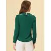 imageAllegra K Womens Vintage Peter Pan Collar Shirt Cute Lacy Trim Long Sleeve BlouseDark Green
