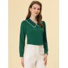 imageAllegra K Womens Vintage Peter Pan Collar Shirt Cute Lacy Trim Long Sleeve BlouseDark Green