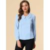 imageAllegra K Womens Vintage Peter Pan Collar Shirt Cute Lacy Trim Long Sleeve BlouseLight Blue