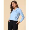 imageAllegra K Womens Vintage Peter Pan Collar Shirt Cute Lacy Trim Long Sleeve BlouseLight Blue