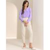 imageAllegra K Womens Vintage Peter Pan Collar Shirt Cute Lacy Trim Long Sleeve BlouseLight Purple