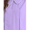 imageAllegra K Womens Vintage Peter Pan Collar Shirt Cute Lacy Trim Long Sleeve BlouseLight Purple