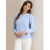 imageAllegra K Womens Vintage Peter Pan Collar Shirt Cute Lacy Trim Long Sleeve BlouseSky Blue