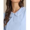 imageAllegra K Womens Vintage Peter Pan Collar Shirt Cute Lacy Trim Long Sleeve BlouseSky Blue