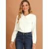 imageAllegra K Womens Vintage Peter Pan Collar Shirt Cute Lacy Trim Long Sleeve BlouseWhite