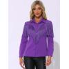 imageAllegra K Womens Western Fringe Blouse Long Sleeve Button Down Disco Cowgirl ShirtsDark Purple