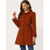 imageAllegra K Womens Winter Classic Outwear Overcoat with Pockets Single Breasted Pea CoatBrick Red