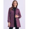 imageAllegra K Womens Winter Classic Outwear Overcoat with Pockets Single Breasted Pea CoatDusty Purple