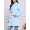 imageAllegra K Womens Winter Classic Outwear Overcoat with Pockets Single Breasted Pea CoatSky Blue