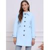imageAllegra K Womens Winter Classic Outwear Overcoat with Pockets Single Breasted Pea CoatSky Blue